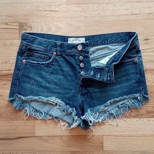 Free People We The Free Denim Cut Off Button Fly Shorts Size 26